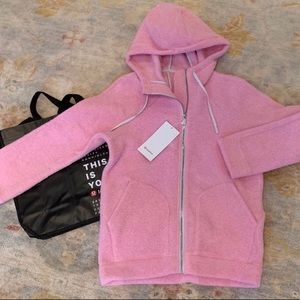 NWT! Pink Lululemon Sherpa Hooded Jacket. Size 6.